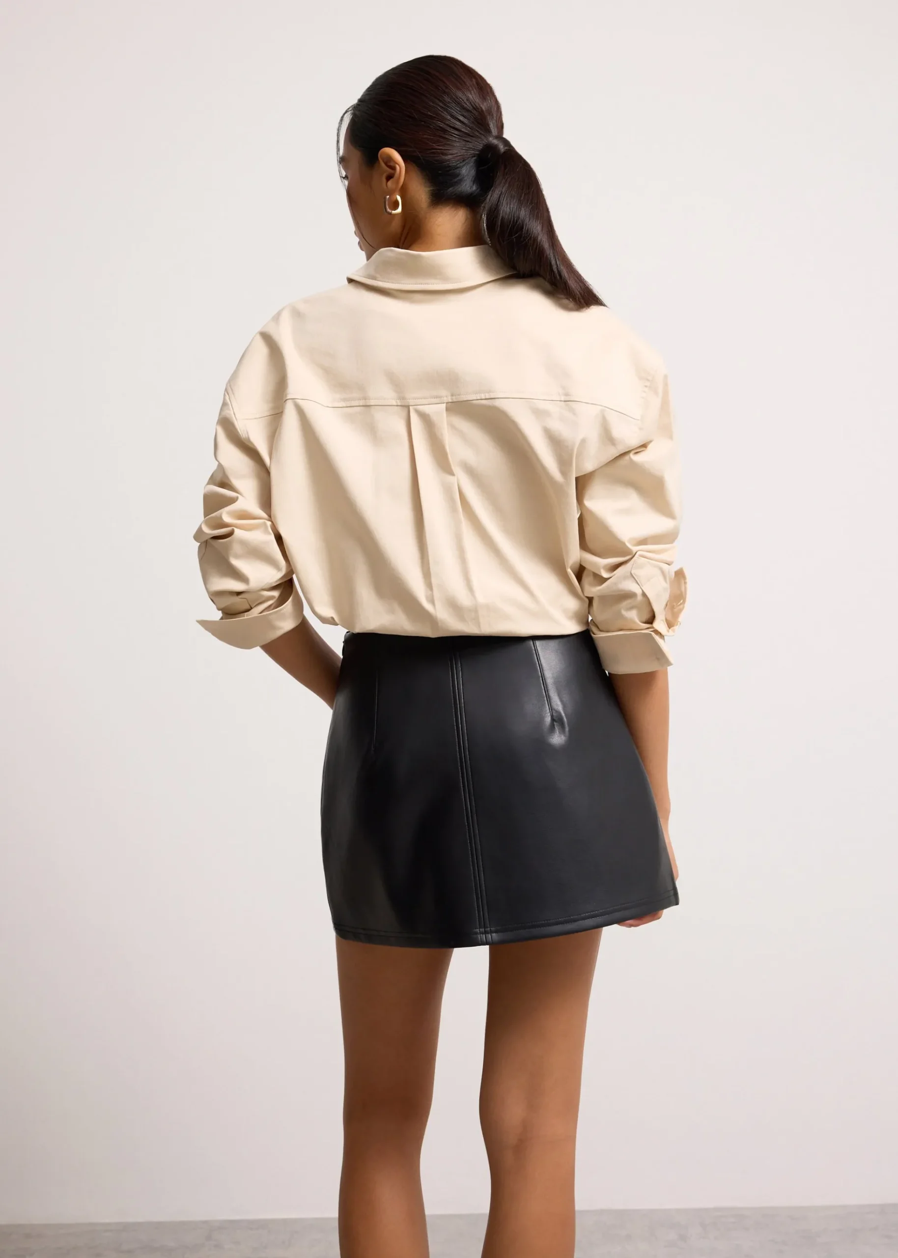 Vegan Leather A-Line Mini Skirt