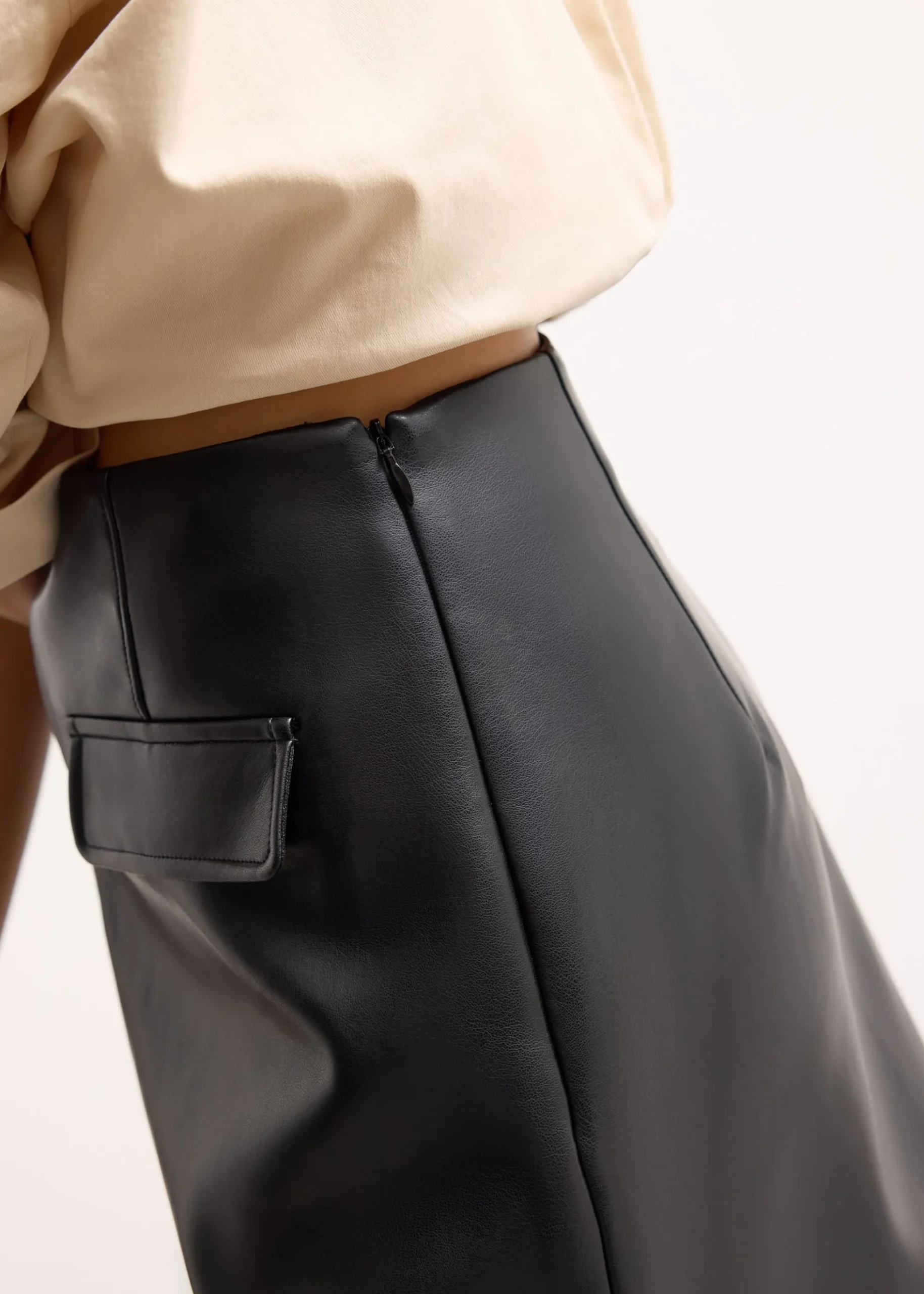 Vegan Leather A-Line Mini Skirt