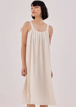 Velnice Textured Ribbon Tie Dress