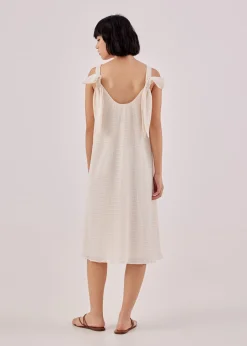 Velnice Textured Ribbon Tie Dress