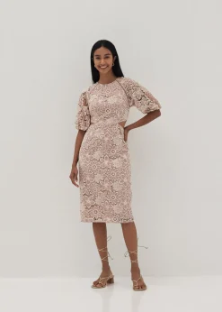 Venus Lace Cut Out Midi Dress