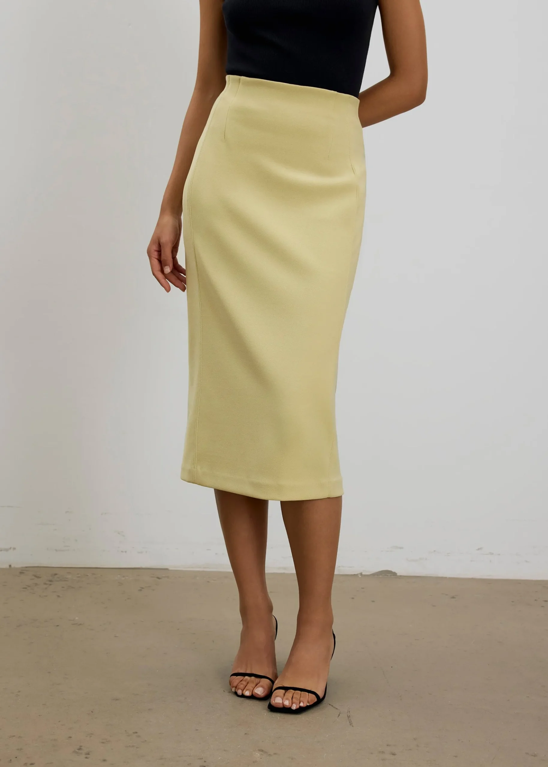 Vera Elastic Reversible Panelled Midi Skirt