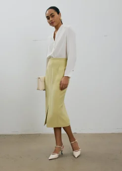 Vera Elastic Reversible Panelled Midi Skirt