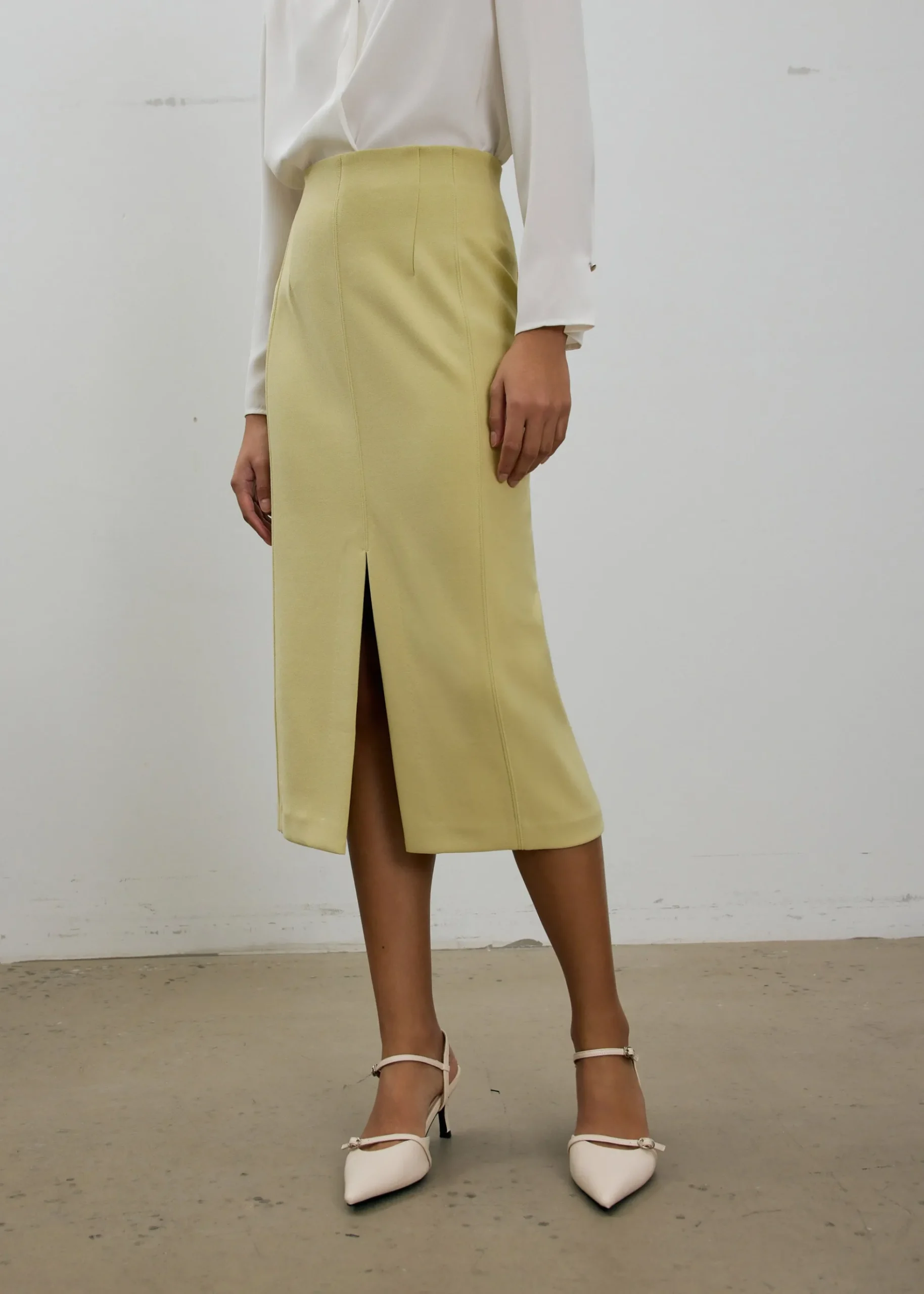 Vera Elastic Reversible Panelled Midi Skirt