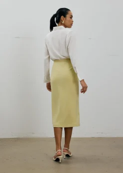 Vera Elastic Reversible Panelled Midi Skirt