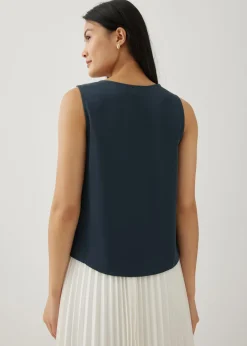 Verniece Satin Cowl Neck Shell Top