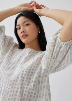 Via Linen Lantern Sleeve Shell Top