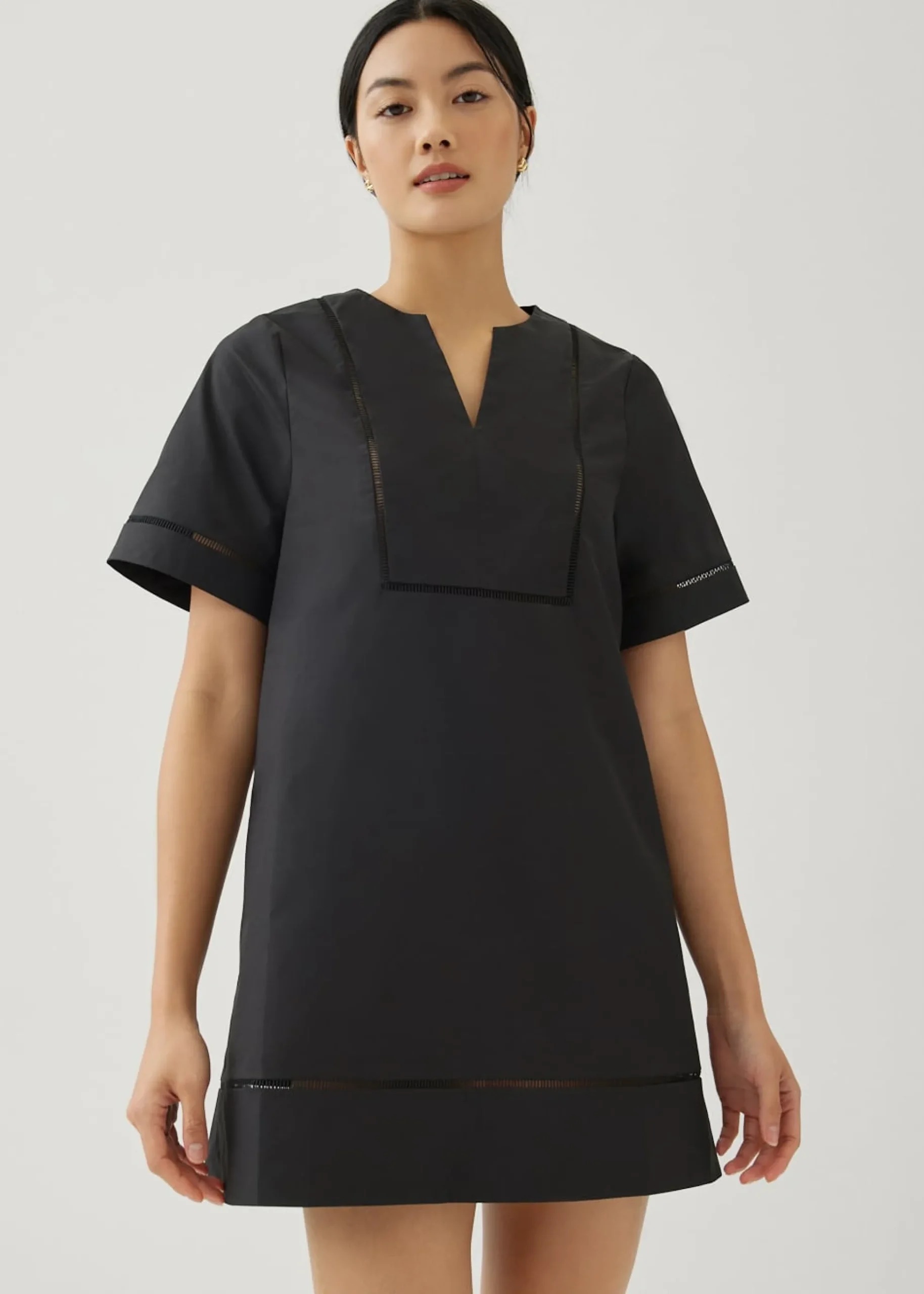 Vienne Cotton Ladder Trim Shift Dress