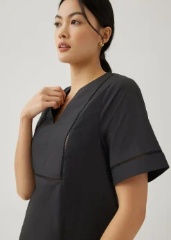Vienne Cotton Ladder Trim Shift Dress
