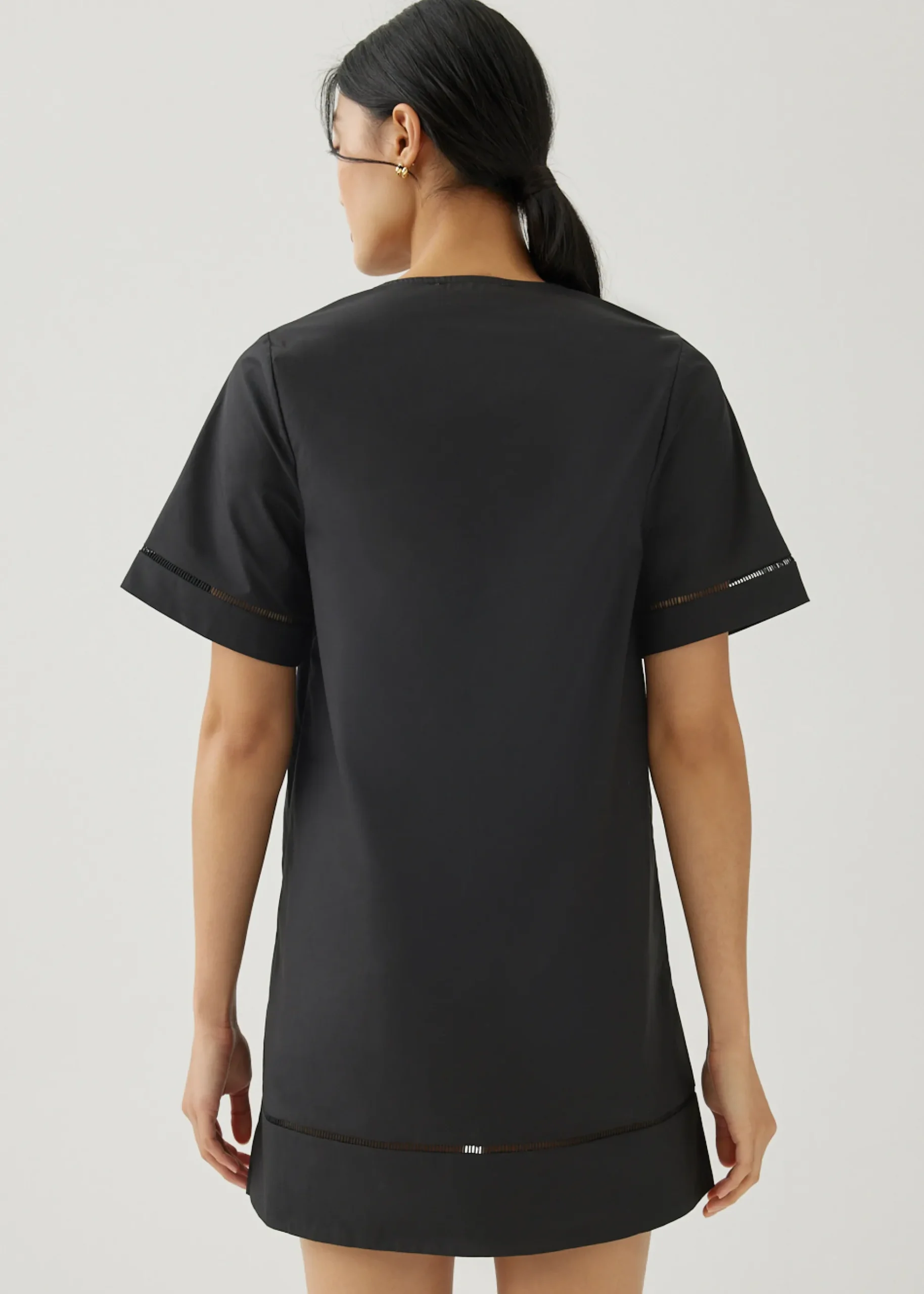 Vienne Cotton Ladder Trim Shift Dress