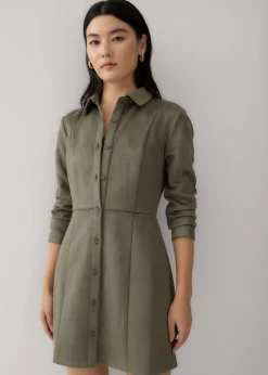 Viktoria Suede Shift Mini Dress