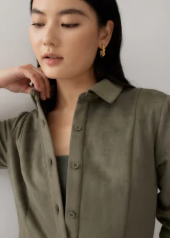 Viktoria Suede Shift Mini Dress