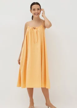 Vinny Textured Tie Front Trapeze Dress