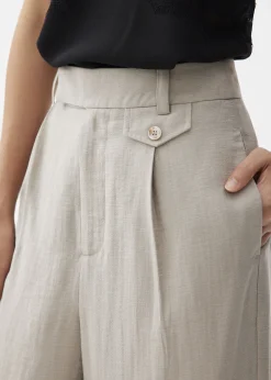 Viscose Tailored Straight Leg Pants
