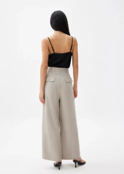 Viscose Tailored Straight Leg Pants