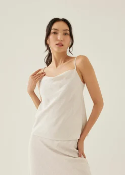 Vita Linen Cowl Neck Camisole Top