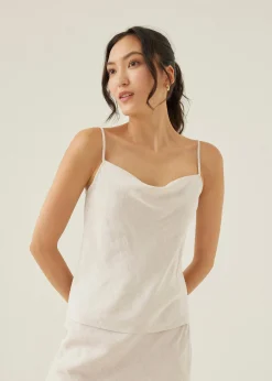 Vita Linen Cowl Neck Camisole Top