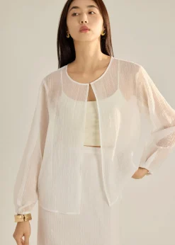 Viv RuchedReady® Sheer Textured Cardigan