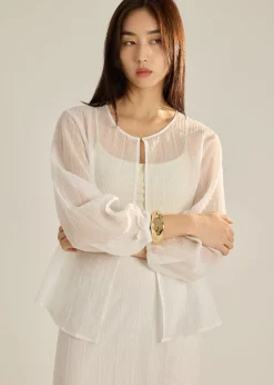 Viv RuchedReady® Sheer Textured Cardigan