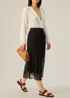 Viv Sheer Textured Column Skirt