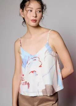 V-neck Camisole Top in Tossed Blooms