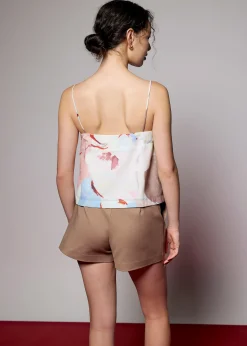 V-neck Camisole Top in Tossed Blooms