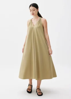 V-neck Trapeze Midaxi Dress