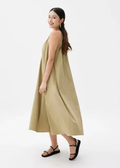 V-neck Trapeze Midaxi Dress