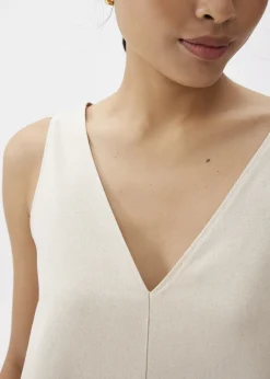 V-neck Trapeze Midi Dress