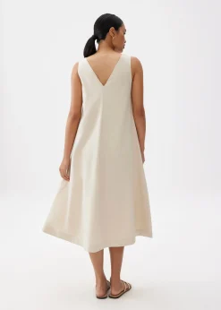 V-neck Trapeze Midi Dress
