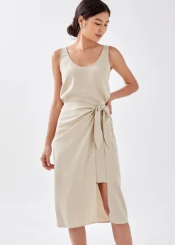 Wavie Front Tie Knot Dress
