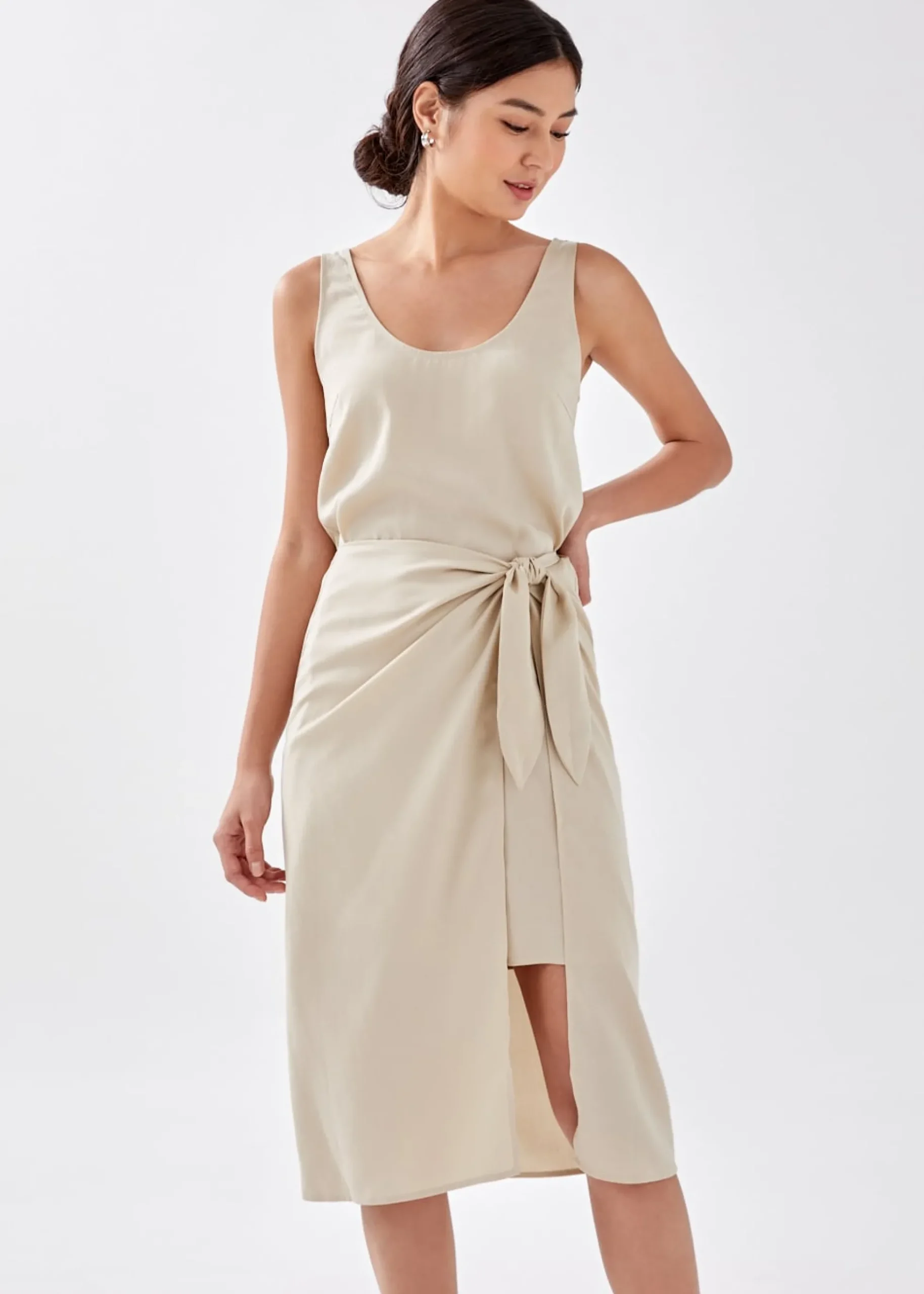 Wavie Front Tie Knot Dress