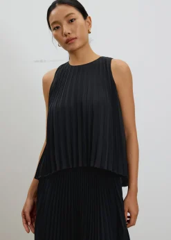 Wei Sunray Pleated Trapeze Shell Top