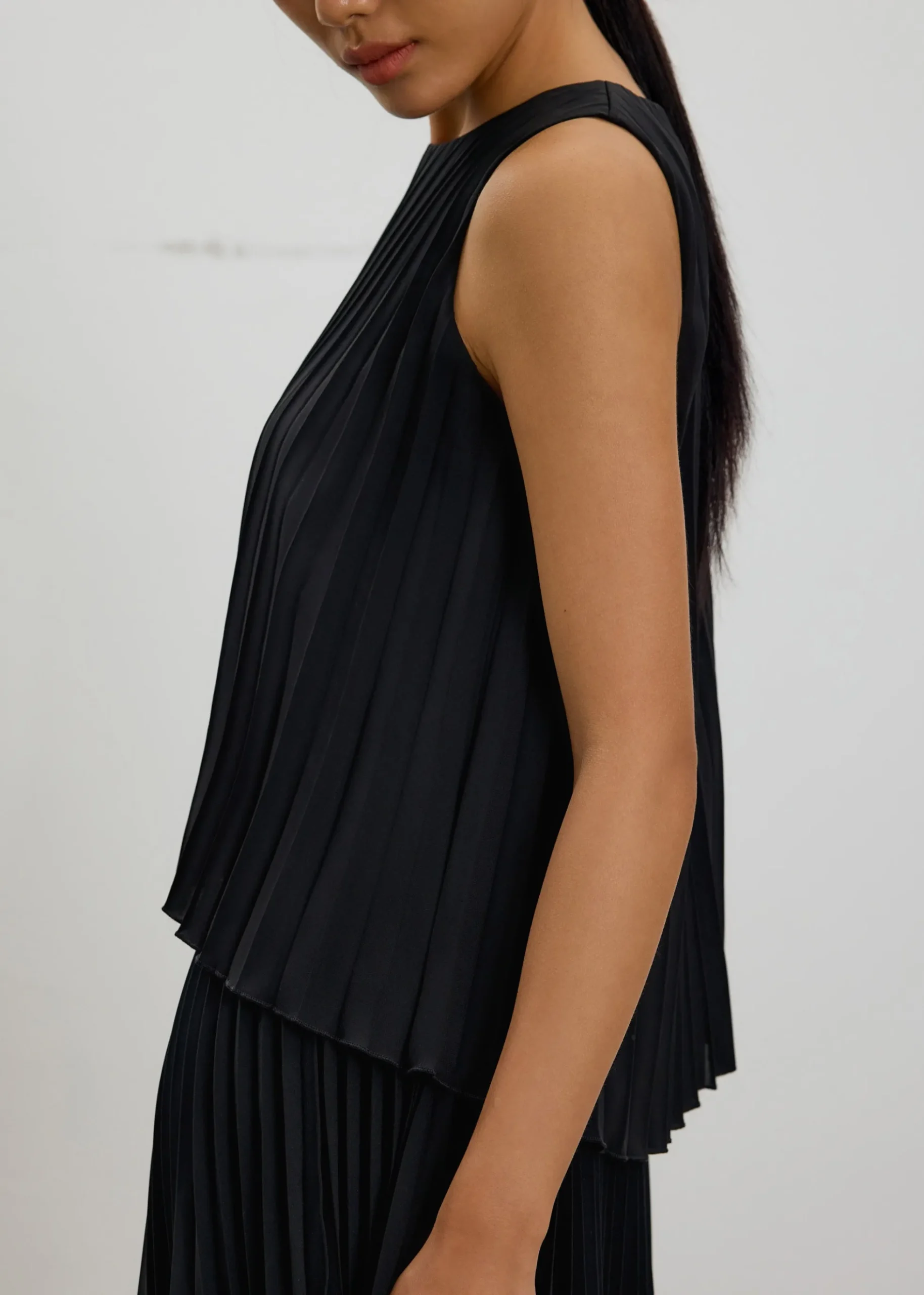 Wei Sunray Pleated Trapeze Shell Top