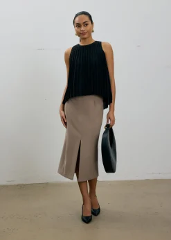 Wei Sunray Pleated Trapeze Shell Top