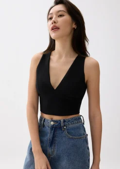 Wen Padded V-neck Crop Top
