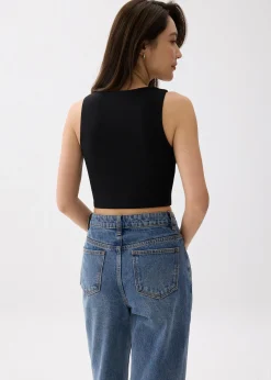 Wen Padded V-neck Crop Top