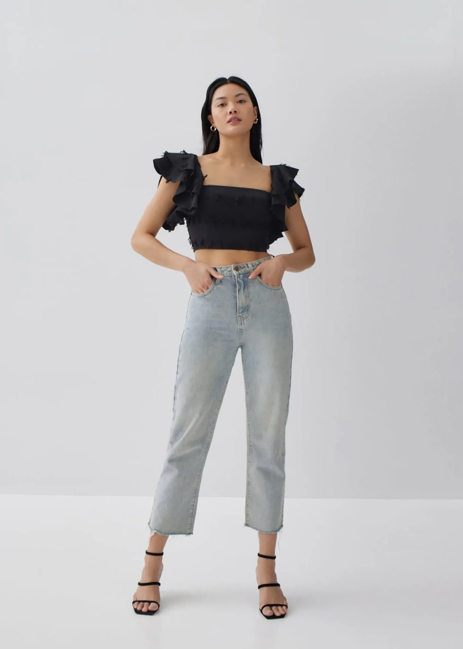 Winnie Padded Textured Bustier Crop Top