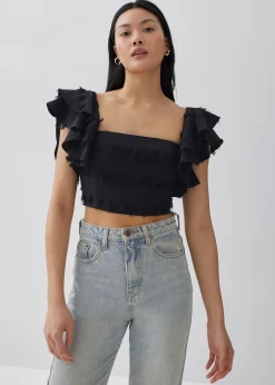 Winnie Padded Textured Bustier Crop Top