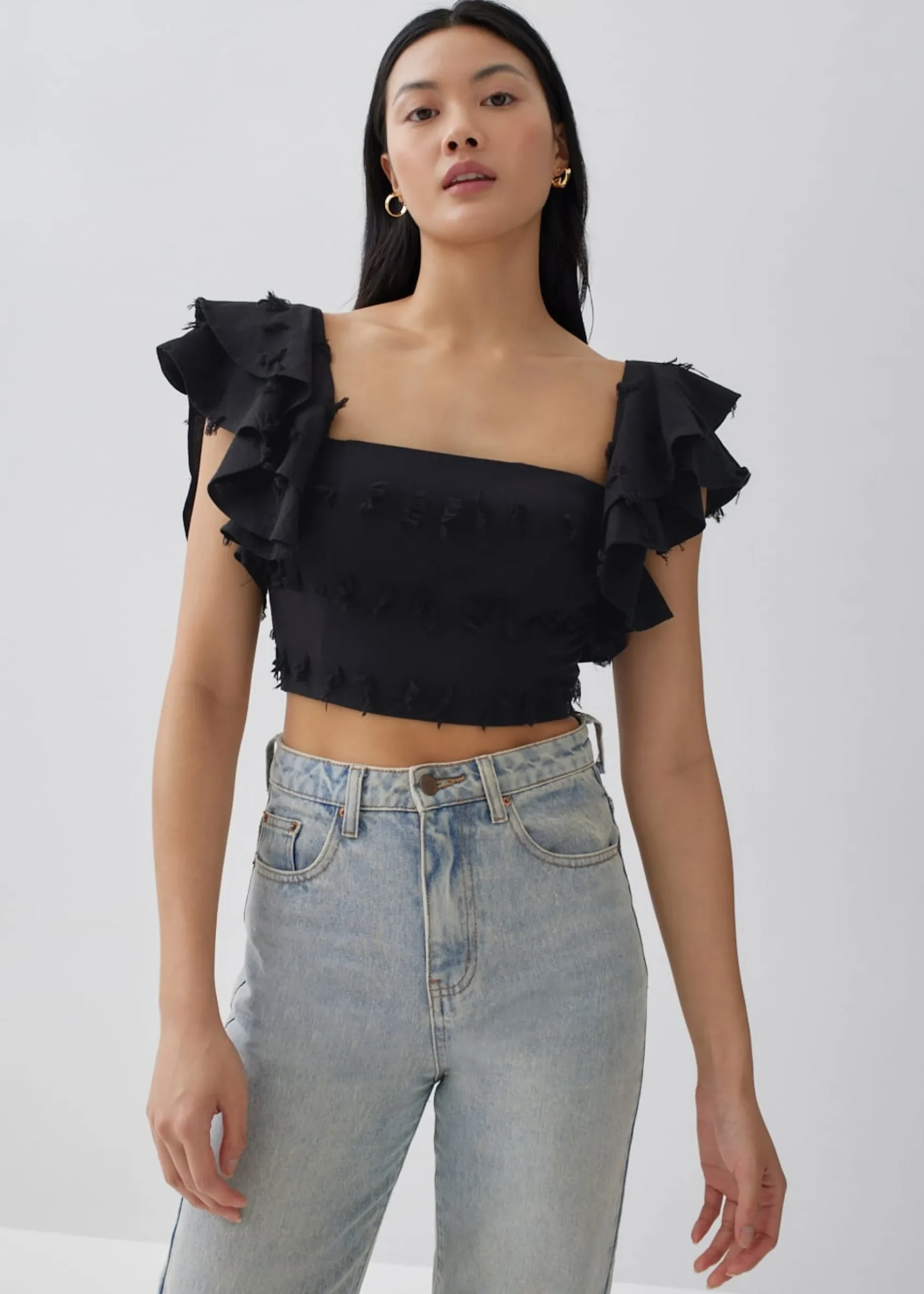 Winnie Padded Textured Bustier Crop Top