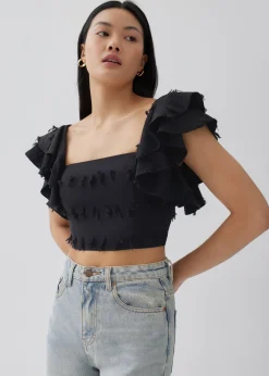 Winnie Padded Textured Bustier Crop Top