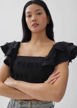 Winnie Padded Textured Bustier Crop Top