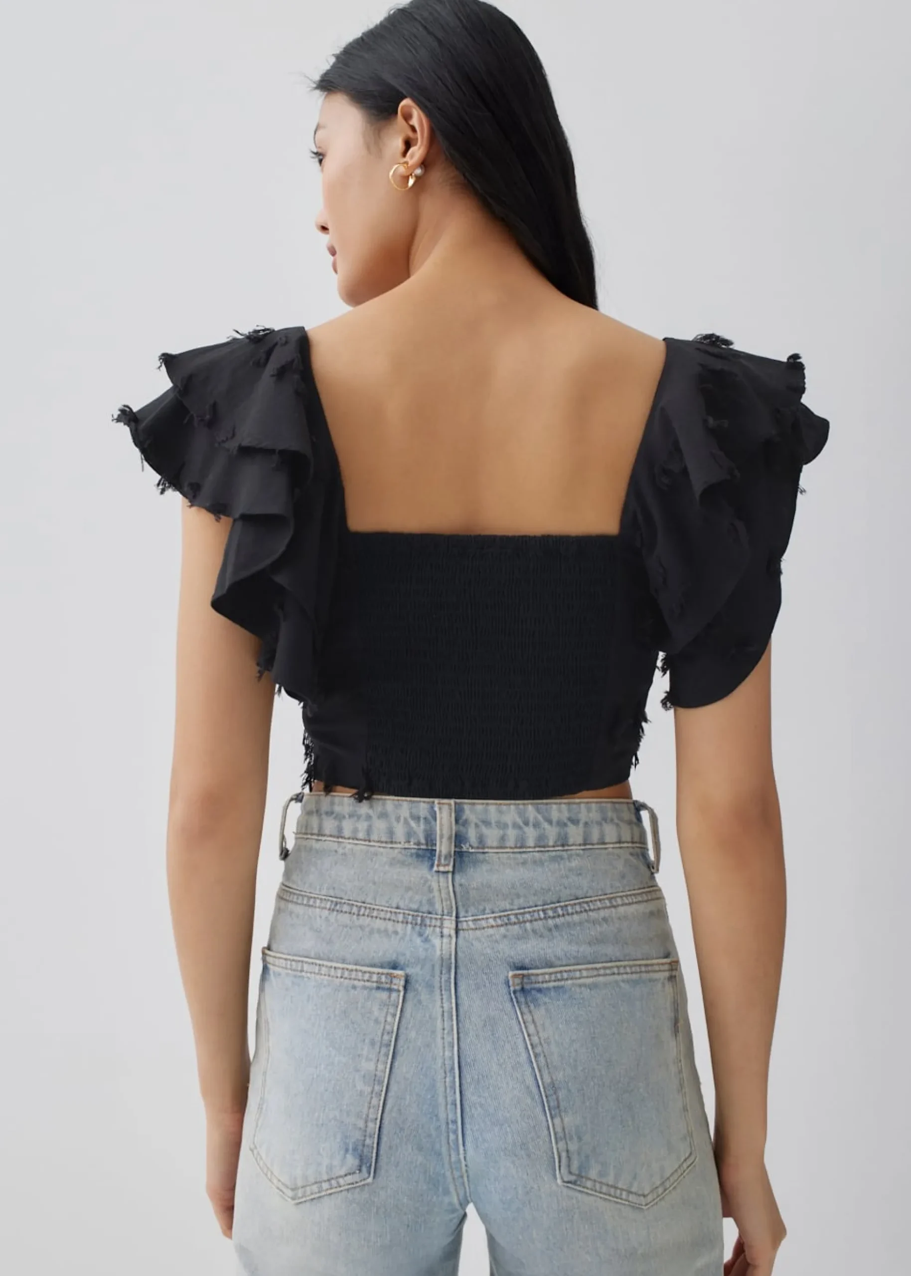 Winnie Padded Textured Bustier Crop Top
