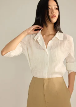 Yerin Plissé Relaxed Shirt