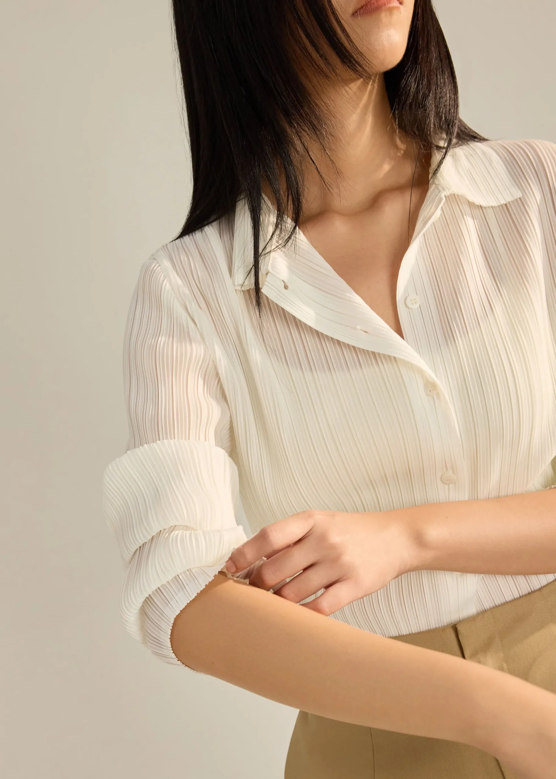 Yerin Plissé Relaxed Shirt