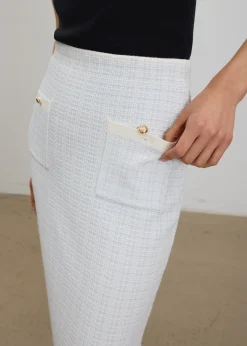 Yoko Elastic Textured Knit Midi Skirt