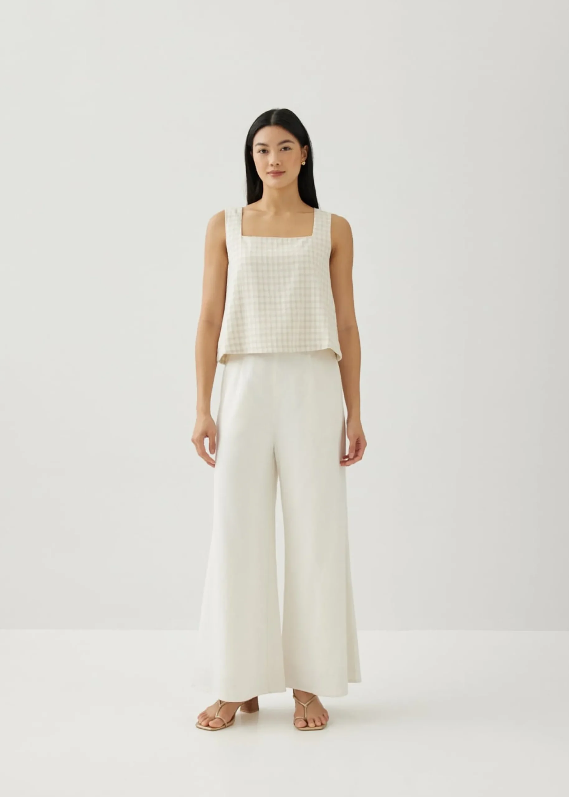 Yvonne Linen Square Neck Shell Top