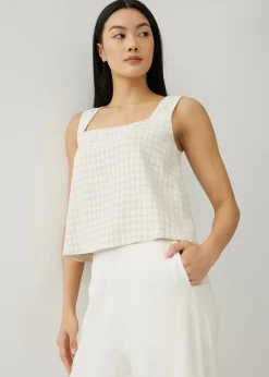 Yvonne Linen Square Neck Shell Top