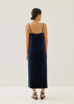 Zaley Velvet Slip Midaxi Dress