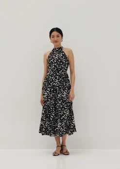 Zariah Contrast Halter Tier Maxi Dress